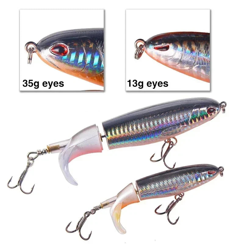 Whopper Popper Topwater Lure 15g – Soft Rotating Tail Bait