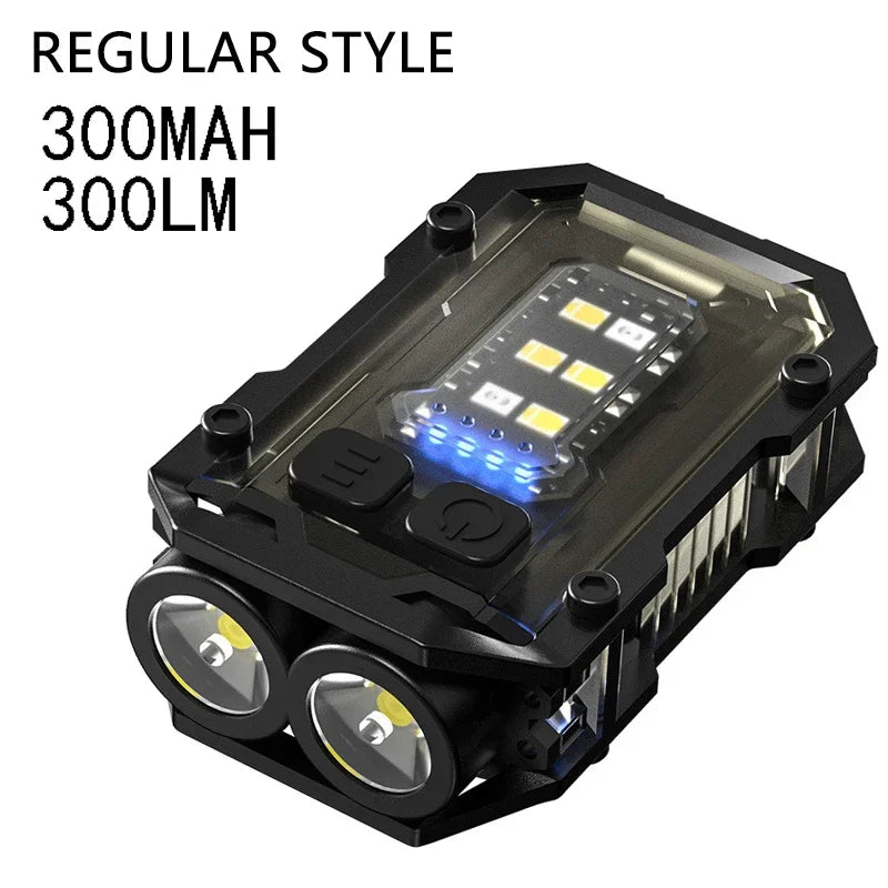 ZHIYU 8-Mode Magnetic COB LED Mini Keychain Flashlight Type-C