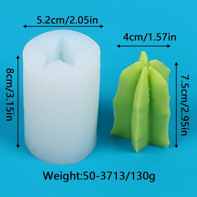Succulents Candle Silicone Mold 3D Cactus Succulent Plants Soap Aroma Plaster Cement Craft Ornament Making Mold Home Decor Zpaxo 50-3713-D
