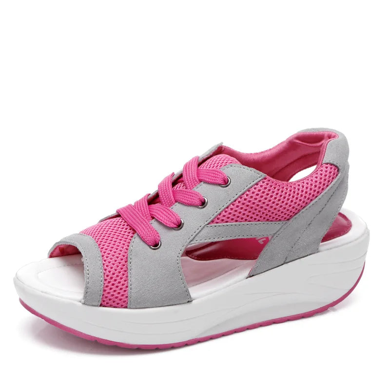 Women Sandals 2023 Lady Platform Chunky Comfortable Women's Open Toe Zpaxo Rosy Red 38 China Mainland