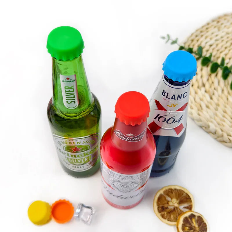 Reusable Silica Gel Bottle Cap Sealed Beer Cap Vinegar Soy Sauce Bottle Soda Cola Cap Wine Protective Stopper Zpaxo