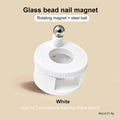 Multifunctional Rotating Cat Eye Nail Magnet Wide Light Glass Bead Zpaxo White With Ball-1Pc