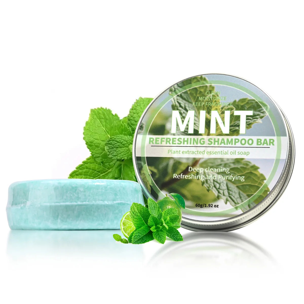 Mint Shampoo Soap Bar – Natural Plant Oil Deep Cleansing Hair Bar Solid Shampoo Bar Zpaxo