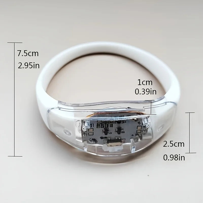 LED Voice Activated Sound Control Bracelets Silicone Flashing Bangle