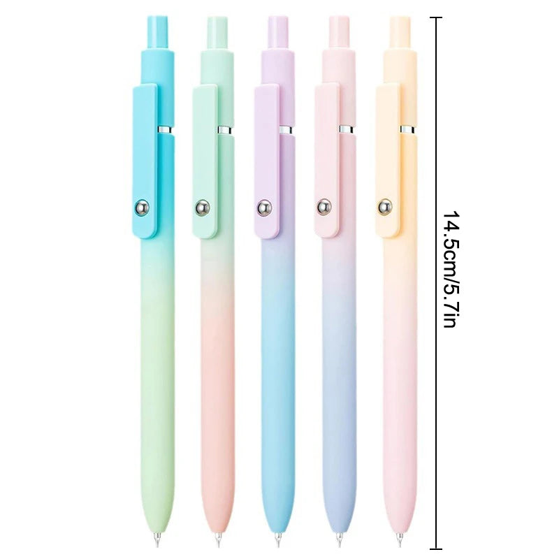 5Pcs Cute Gel Pens Quick Dry Ink Pen,Retractable Black Ink Rolling Gel Pens Fine Point(0.) Smooth Writing Aesthetic Pens Zpaxo