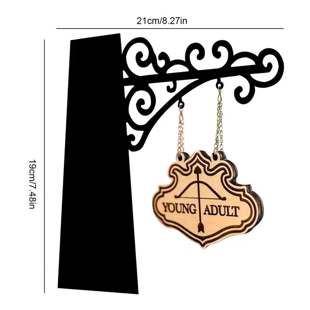 Book Nook Sign Genre Signs Brackets Bookshelf Easy Installation