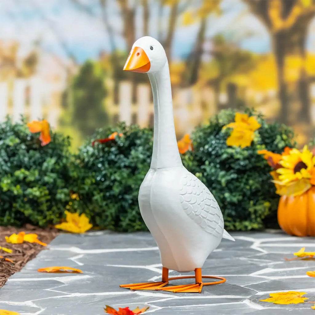 Porch Goose Statue 30cm/11.8 Inch Resin statue Goose Decor for Porch Outdoor Garden Yard Lawn Patio Entryway Farmhouse Zpaxo