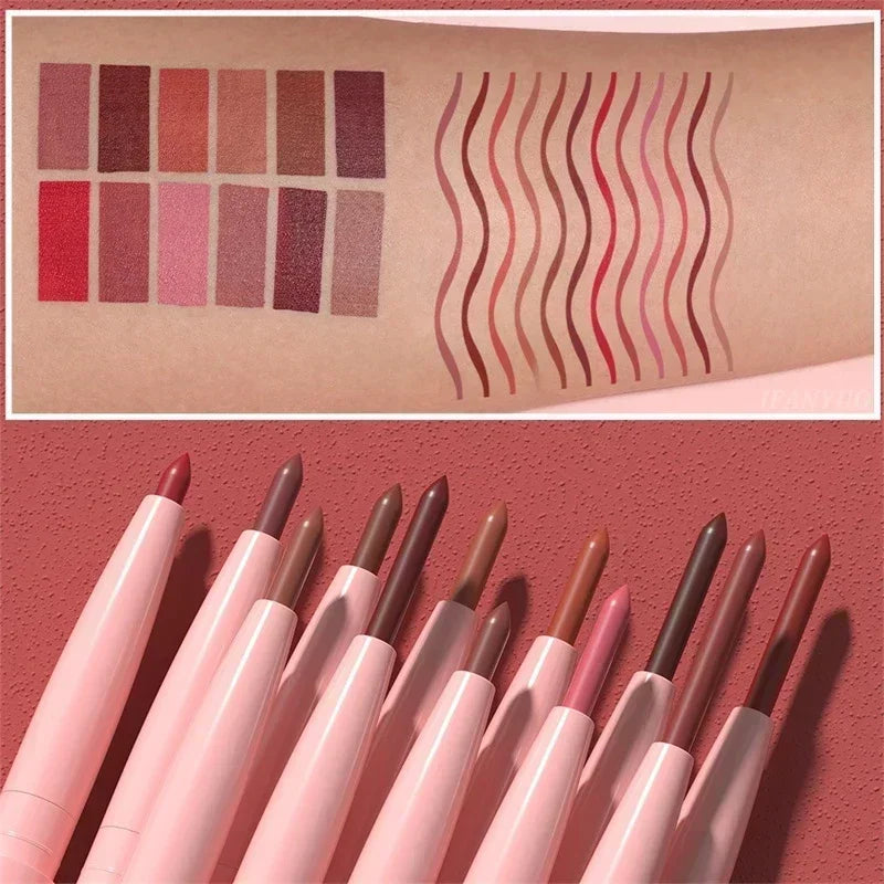 Waterproof Matte Lipliner Pencil Red Contour Tint Lipstick Long Zpaxo