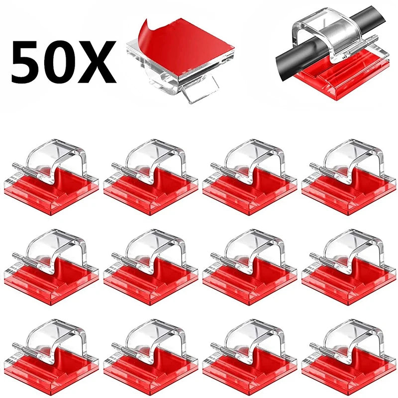 10 20 Cable Organizer Clip Self Adhesive Cord Management Desktop Wall Zpaxo