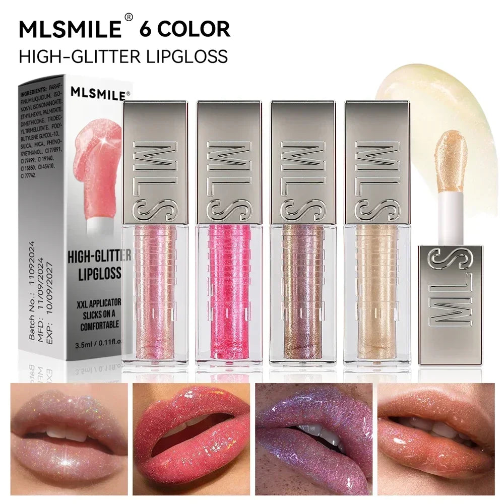 Flash Waterproof Diamond Shimmer Glitter Lip Gloss 6 Colors Sparkling Zpaxo