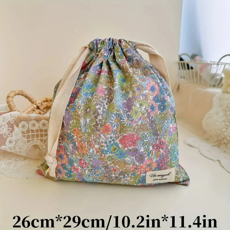 Hot Embroidery Bow Drawstring Bag, Multi-purpose Storage Box, Portable Travel and Home Dust Bag, Mom and Diaper Bag YUZI Zpaxo