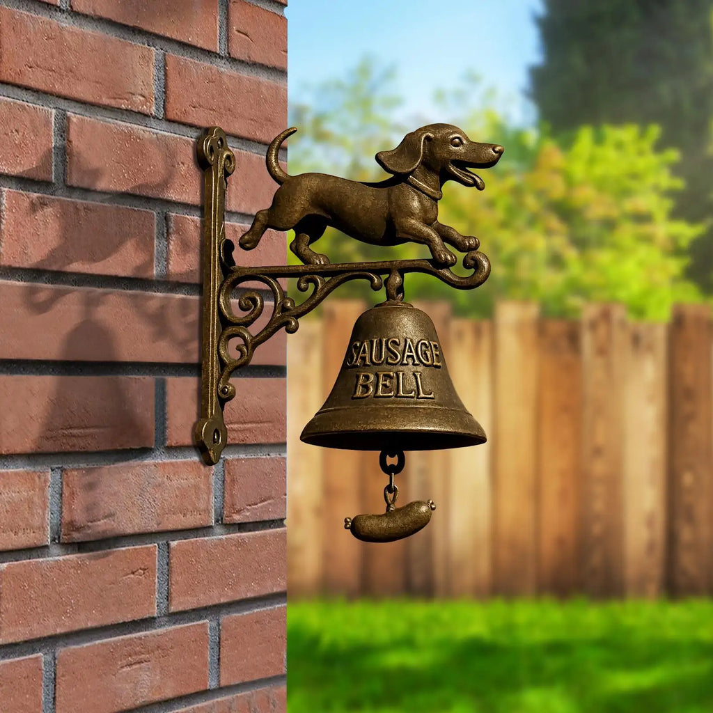 Halloween Witch Bell Metal Shopkeeper Dachshund Outdoor Doorbell
