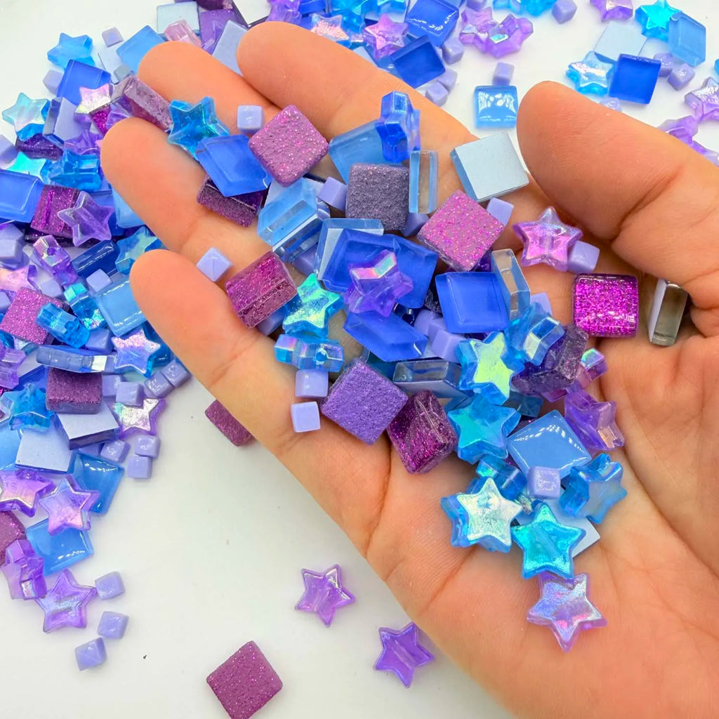 Colorful Crystal Mosaic Tiles Squares Stained Glass for Crafts DIY Frames Handmade Jewelry Coasters Art Material Decoration Zpaxo