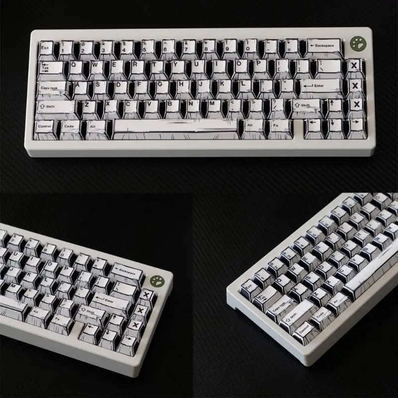 652F Keycaps Unique Black White Keycap Fade Resistant PBT Zpaxo CN