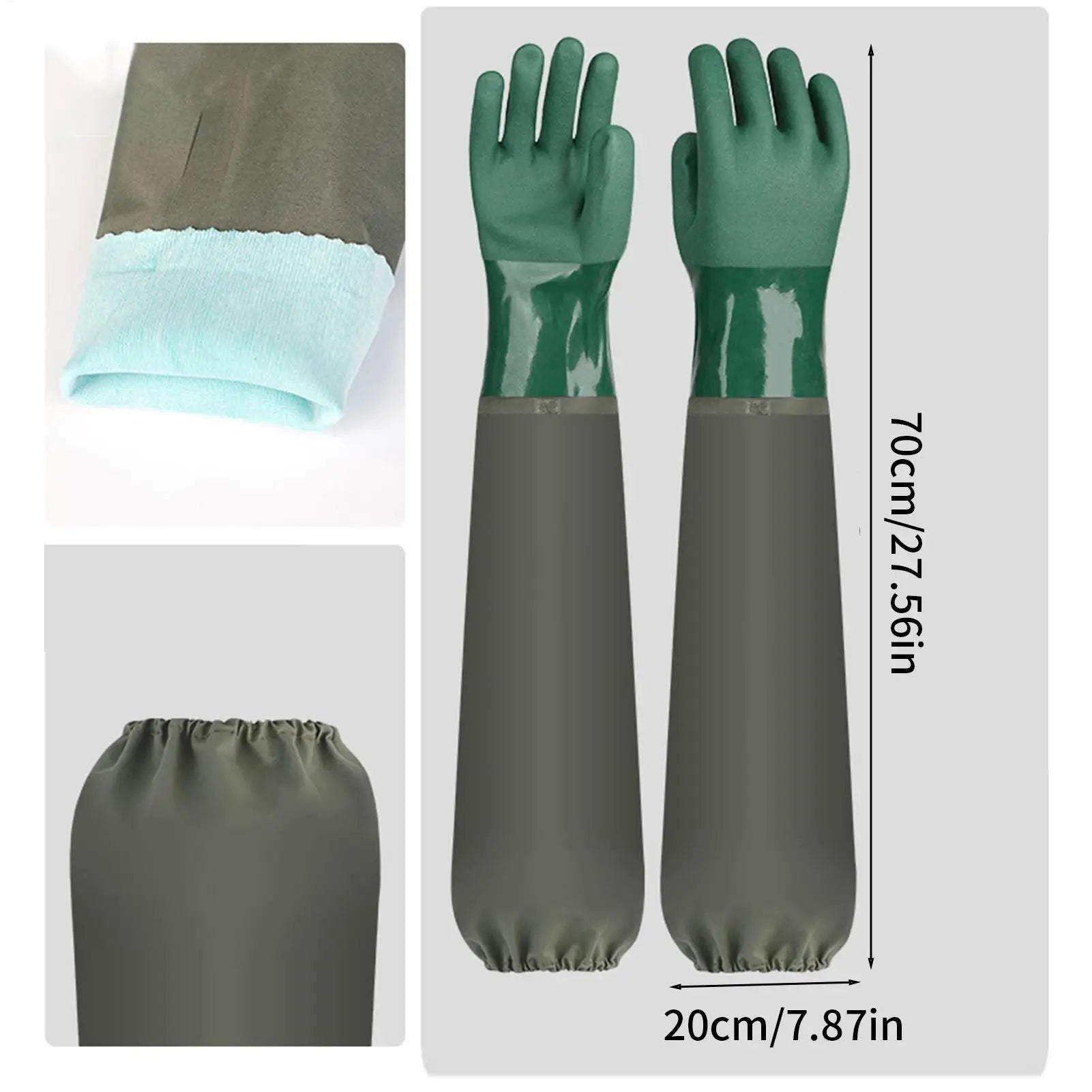 Long Rubber Cleaning Gloves – Waterproof Dishwashing & Garden Rubber Cleaning Gloves Zpaxo
