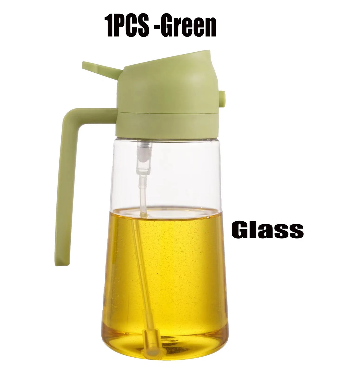 2in1 Glass Oil Sprayer Spray Bottle Tank BBQ Kitchen Baking Picnic Zpaxo Green-500ml