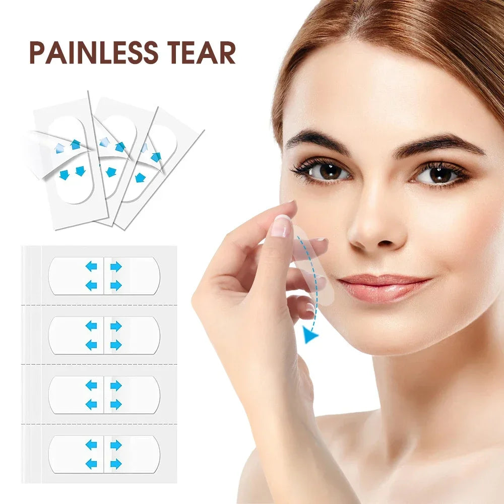 80pcs Invisible V Face lifting Tapes Wrinkle Removal Sticker Forehead Neck Chin Sticker Anti Aging Patch Facial Slimming Firming Zpaxo