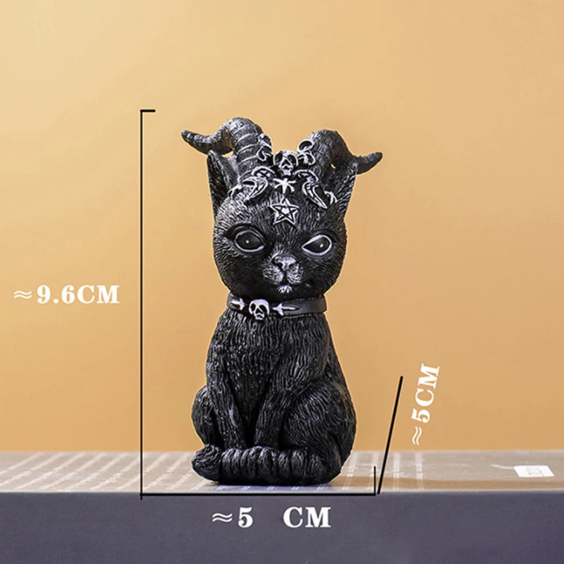 Demon Black Cat Decoration Ornament Halloween Small Magic Sculpture