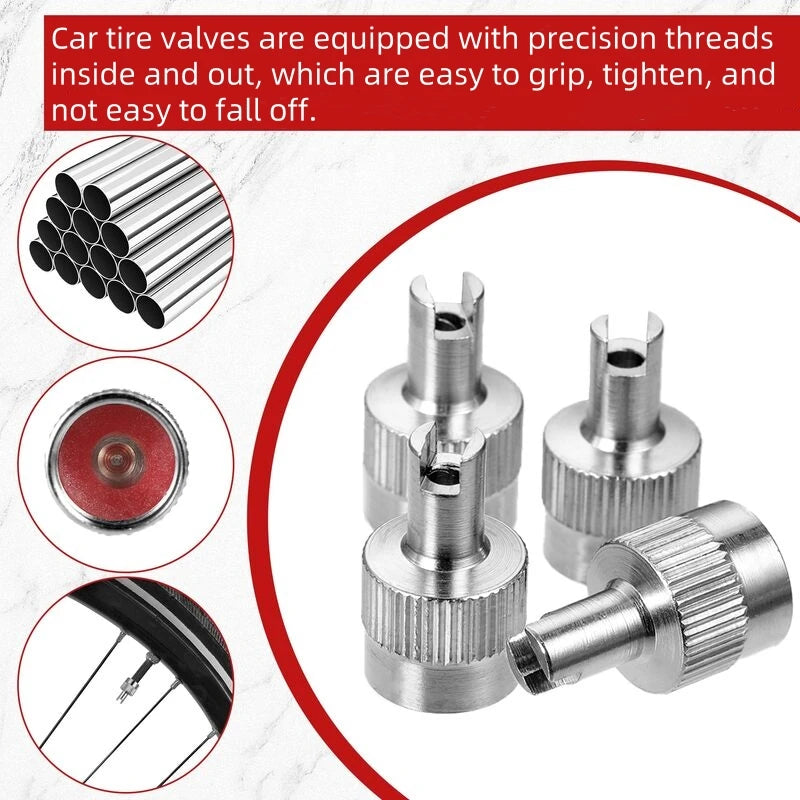 Metal Tire Valve Caps 8-Pack – Universal Dustproof Covers