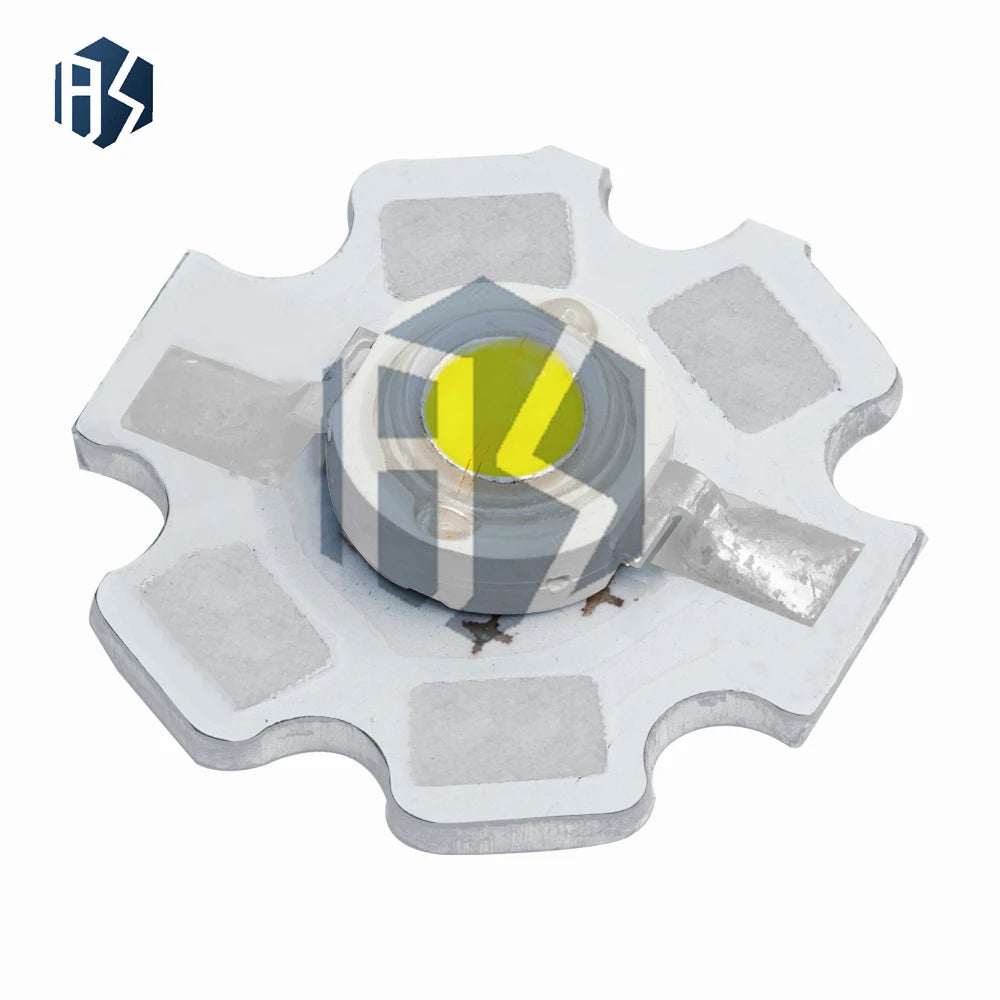 1W Pure White Full Spectrum LED Black Star Aluminum PCB Heat Sink Zpaxo