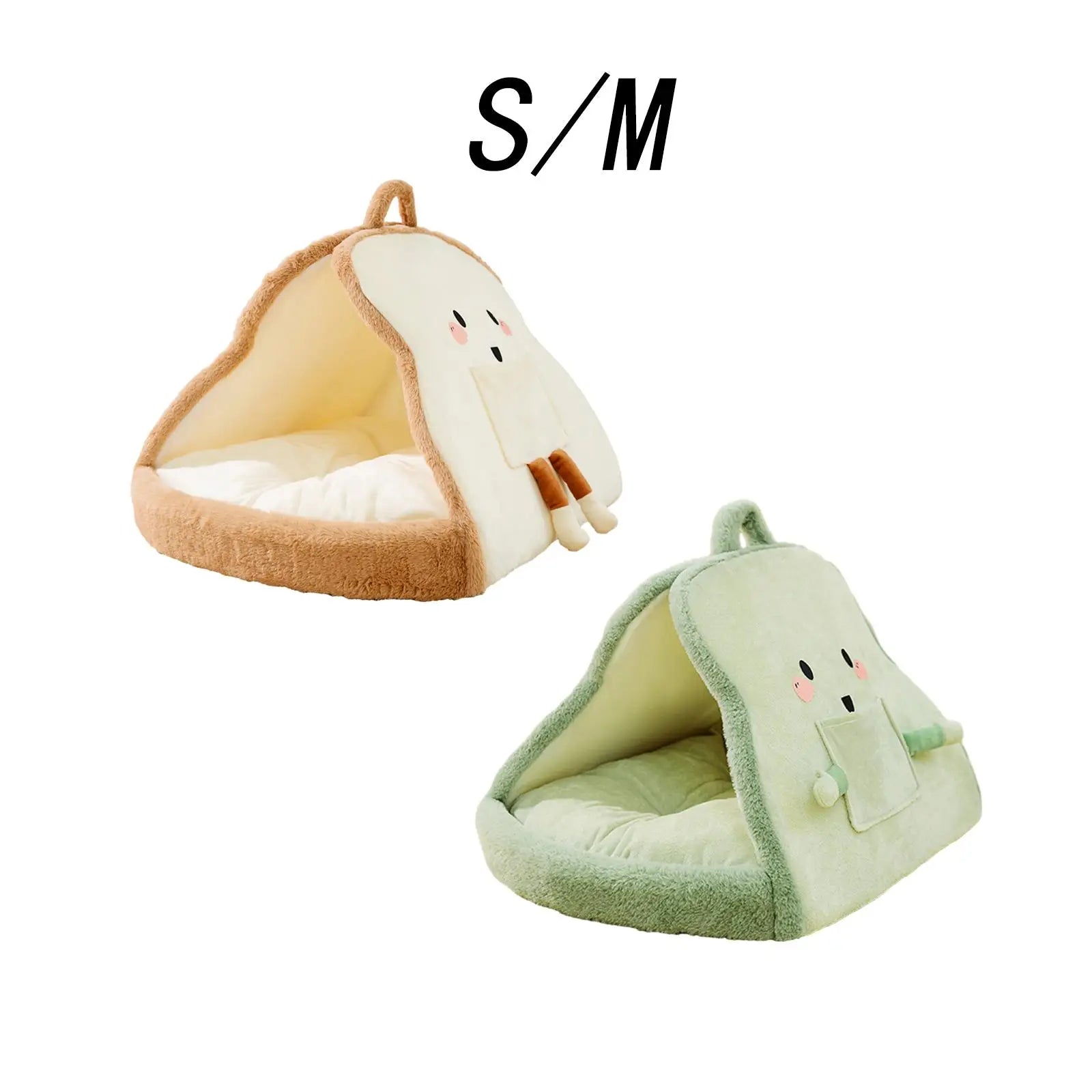 Pet Tent Cave Bed Self Warming Toast Shaped Cat Nest Puppy Cats Dog Zpaxo