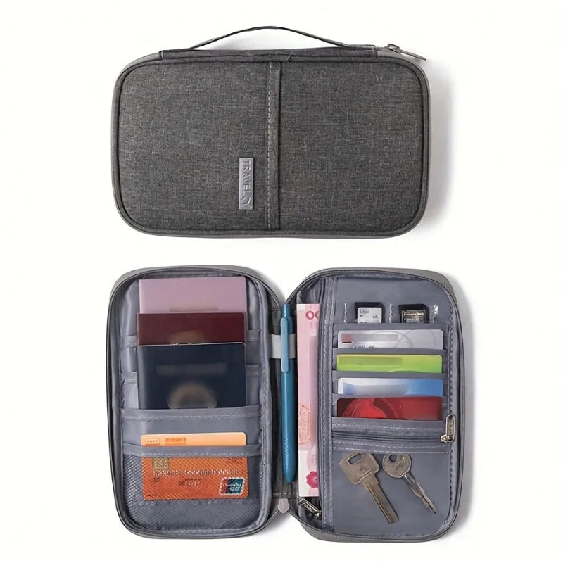 Lightweight Travel Document Bag Portable Passport Organizer Airplane