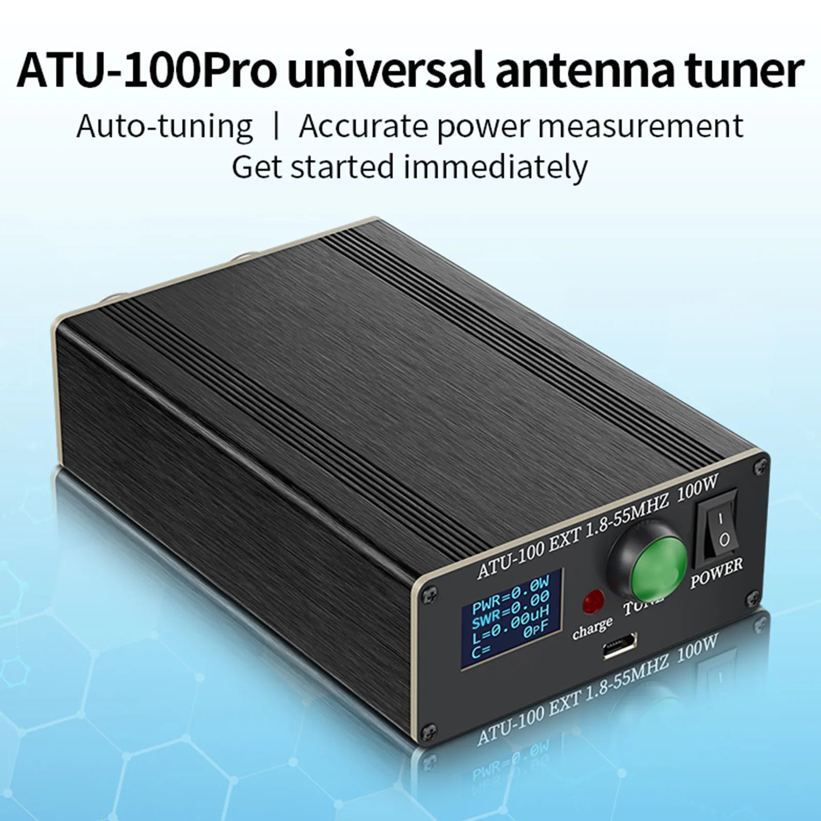 ATU-100 Pro+ Automatic Antenna Tuner 1 8-55MHz Multi-function