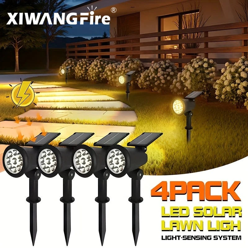 1 2 Solar Powered 9LED Lamp Adjustable Spotlight In-ground IP65 Zpaxo