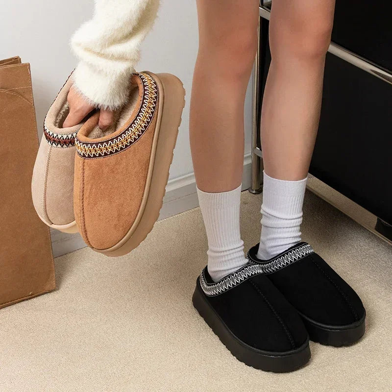 Warm House Shoes Ladies Winter Women Slippers Plush Interior Anti