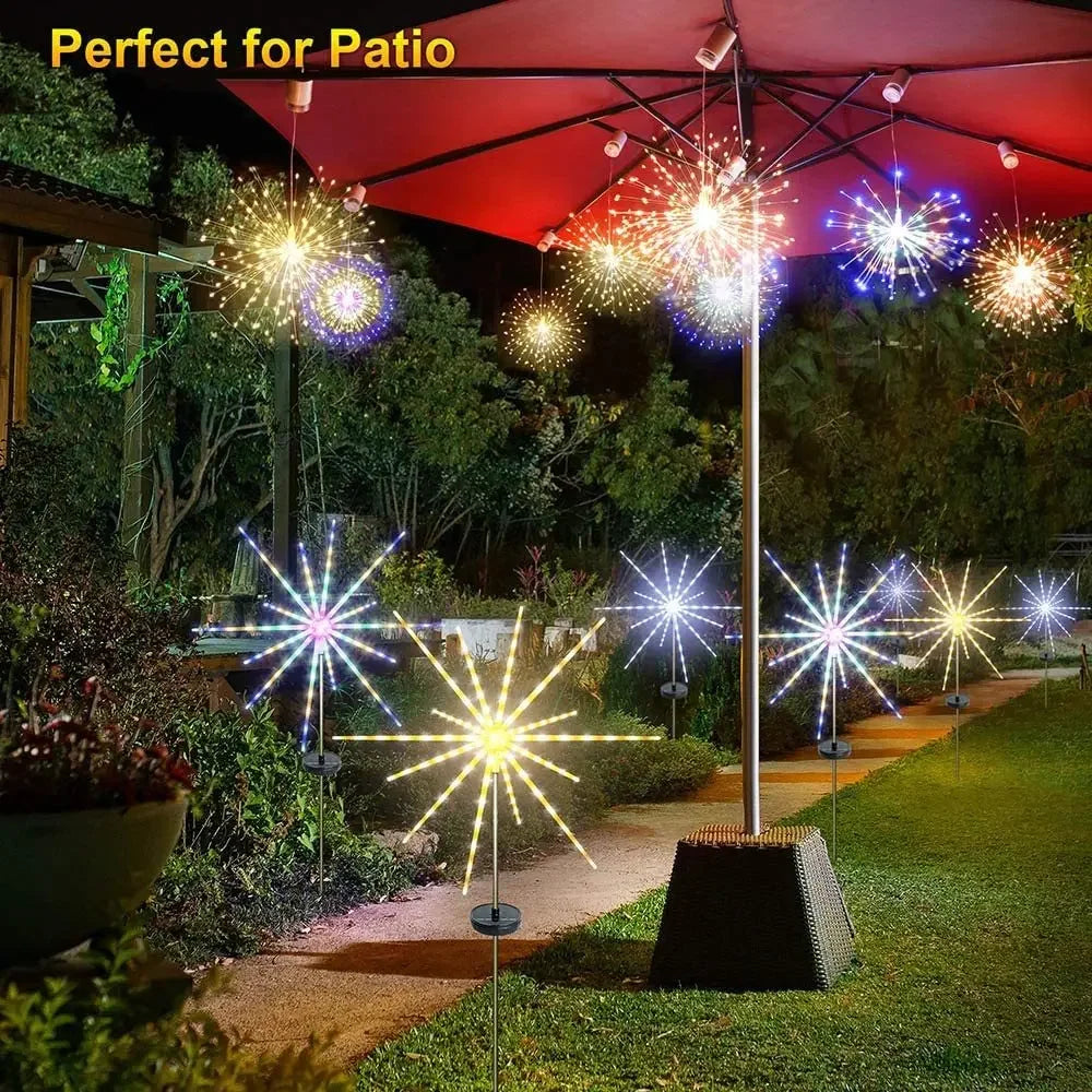 Solar Fairy Lights Outdoor Waterproof Landscape LED Lawn Lamps Firework String Light Garland for Christmas Holiday Garden Decor Zpaxo