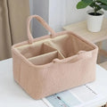 Portable Divided Storage Basket Fabric Handle Handbag Home Living