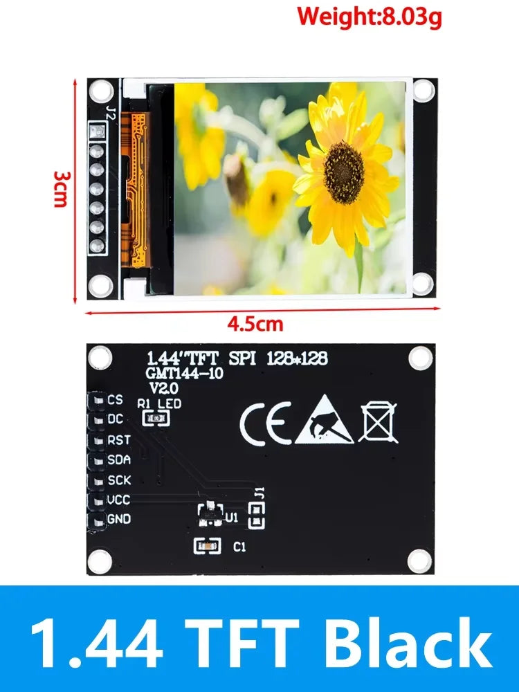 128 TFT LCD Screen SPI Display Module Arduino STM32 Black Pcb Red Zpaxo black st7735s
