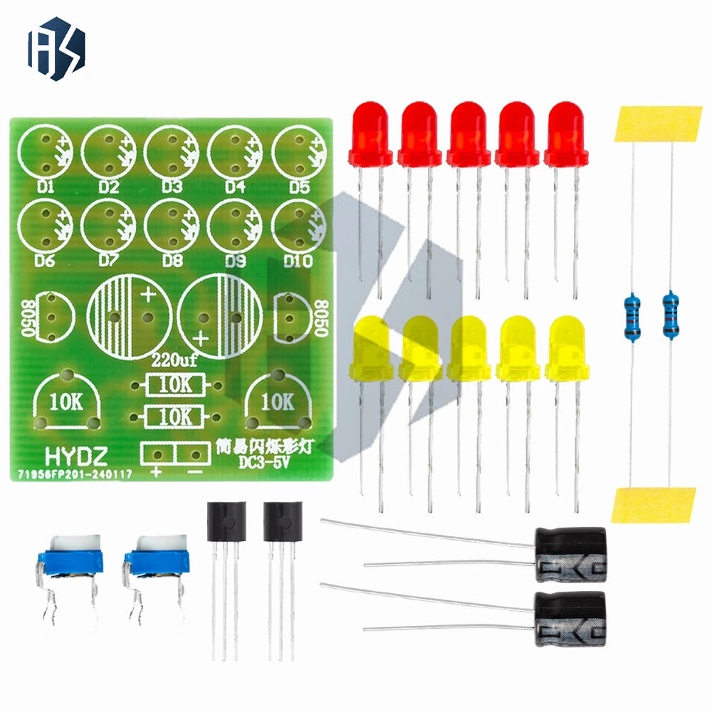 Reddish-Yellow DIY Advertising Light Kit: Easy-to-Assemble with Flashing, Circulating & Strobe Modes Zpaxo