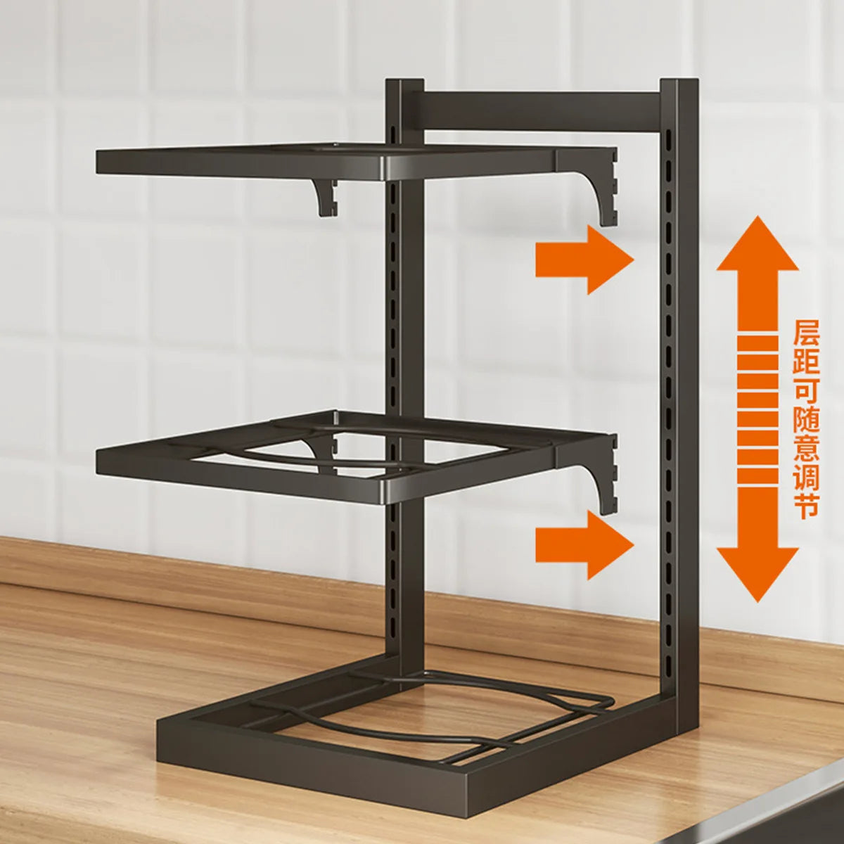 Kitchen Sink Storage Rack Multi-Layer Cooker Storage Rack For Home Stovetop Cabinets Adjustable Pot Rack Zpaxo