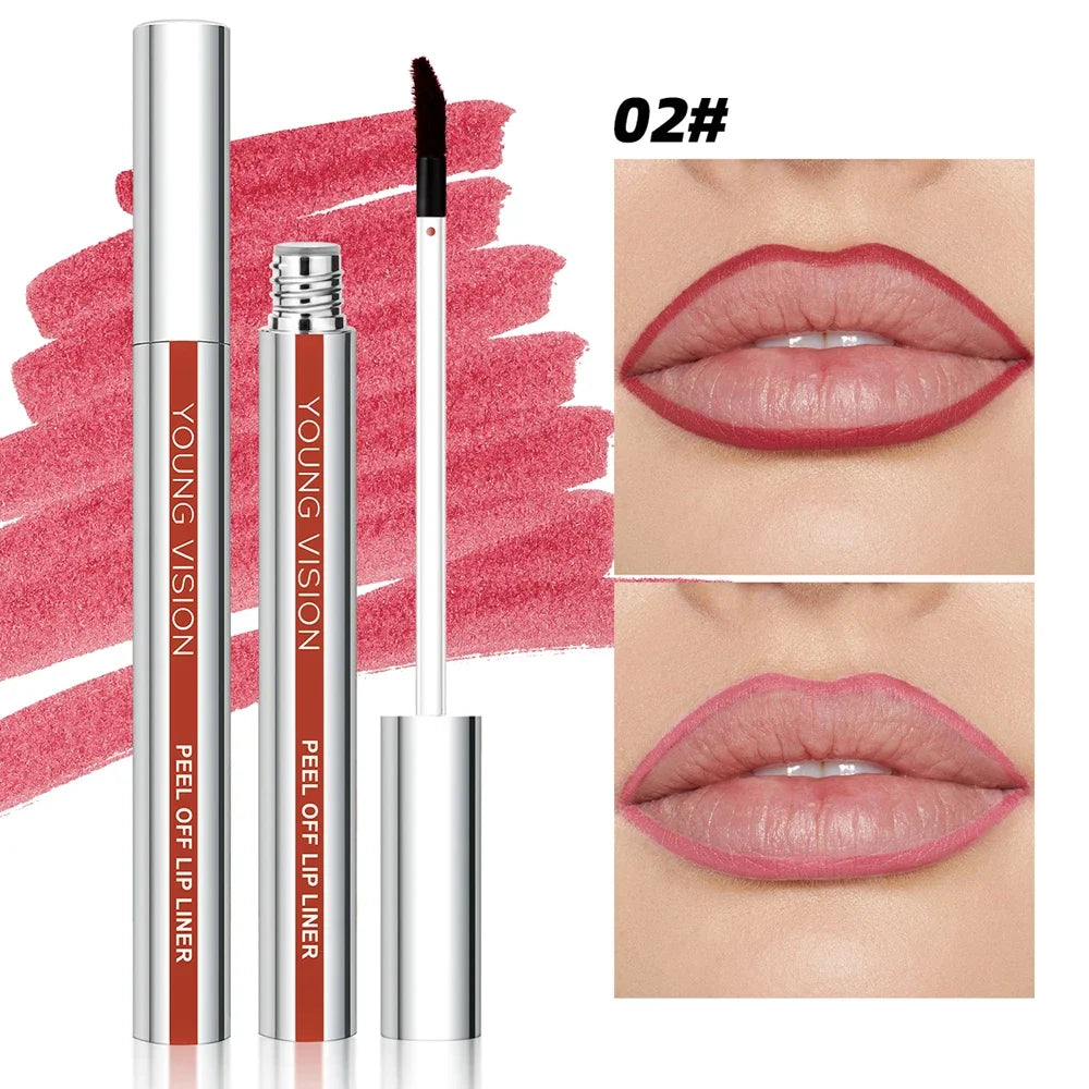 Tear-Off Lip Liner Peel-Off Lip Liner Matte Smudge-Free Hook & Loop Lip Pencil Makeup Pencil 3 Color Zpaxo 8122-02 25g