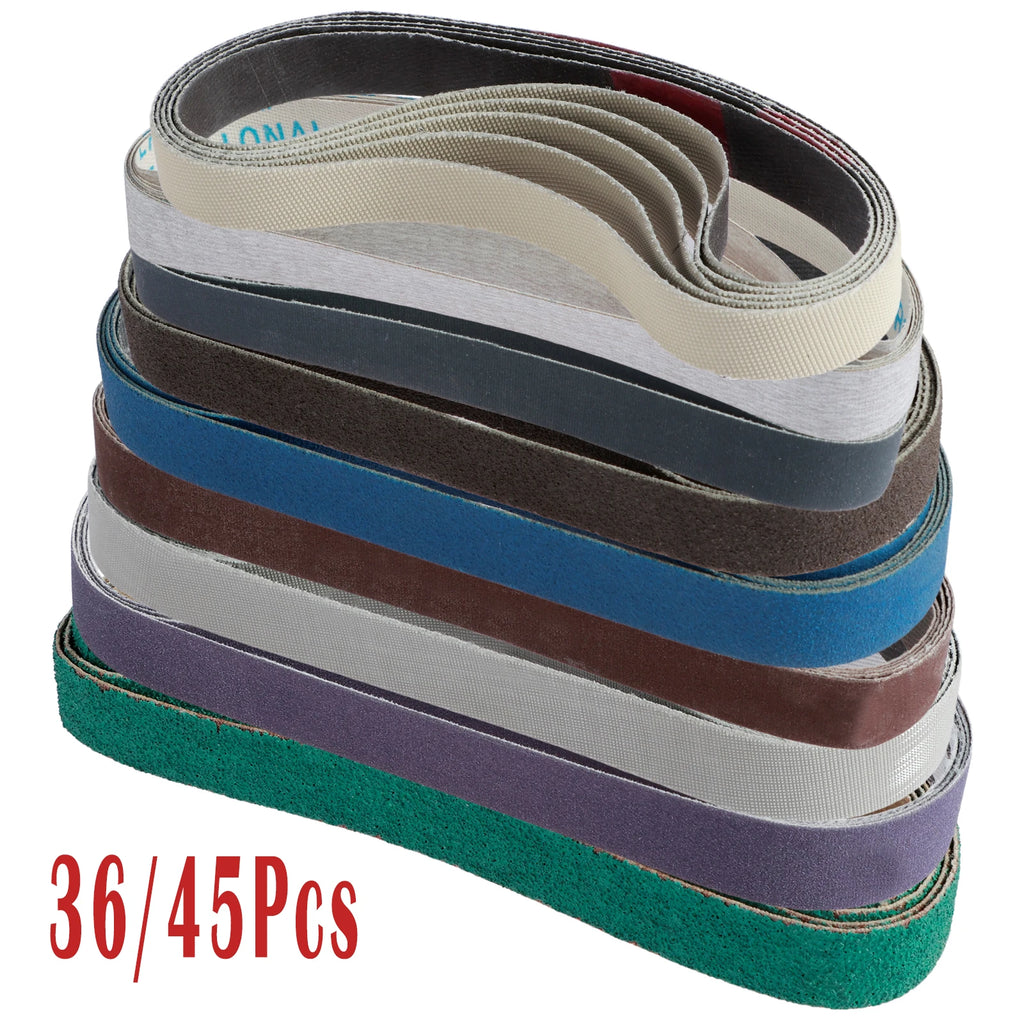 36/45Pcs Sanding Belts Set 80-5000 Grit Wear-Resistant Sharpening Belt Replacement Kit Durable Grinding Abrasive Belt Assorted Zpaxo