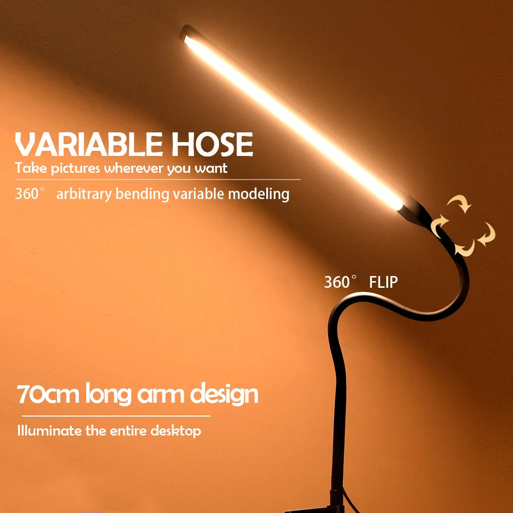 LED Eye-Caring Computer Monito Desk Lamp 10 Level Dimming 3 Color Mode Flexible LED Architect Table Light Reading Lamp for Home Zpaxo
