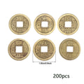 50/100/200Pcs Chinese Feng Shui Coins Antique Bronze Good Luck Ching Coins for Health and Wealth Home Office Car Decoration Zpaxo 200Pcs Mixed