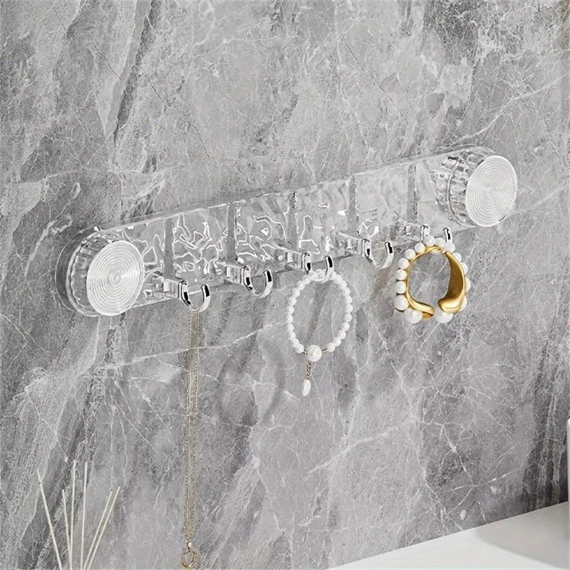 Easy-install Water Ripple Transparent Suction Cup Hooks No Drilling