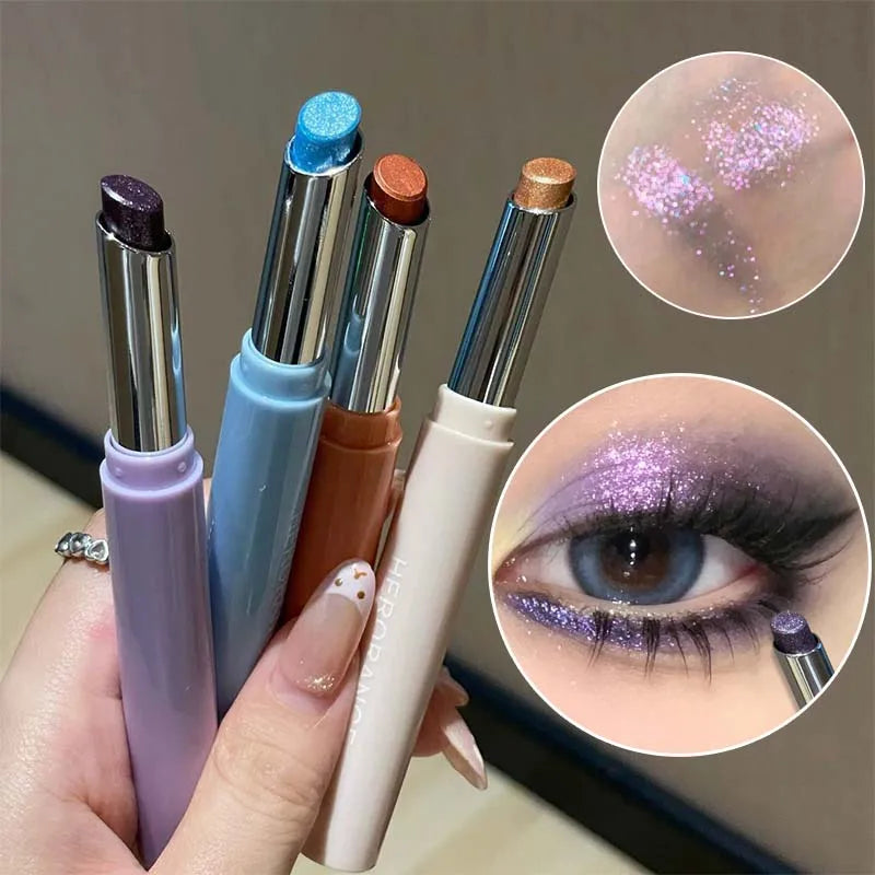 Punk Purple Metallic Eyeshadow Stick Waterproof Lasting Pearlescent