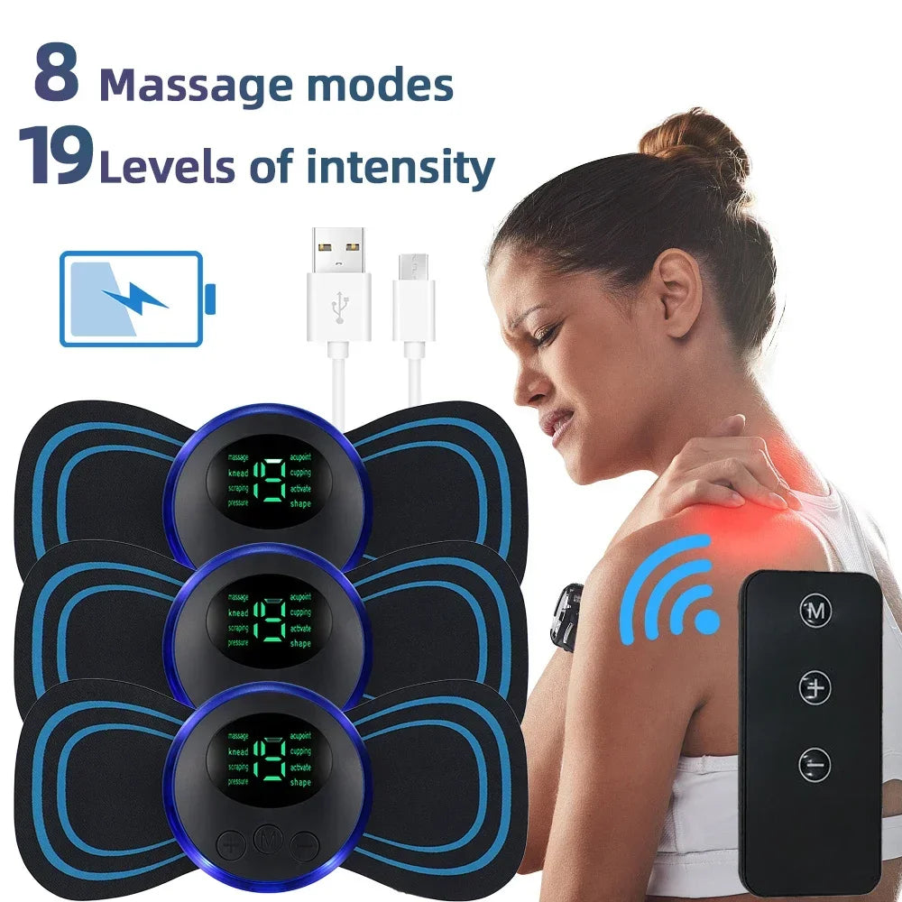 Electric Neck Massager Muscle Massage Stimulator Low Frequency Instrument Back Cervical Calf Patches Joints Relief Body Zpaxo
