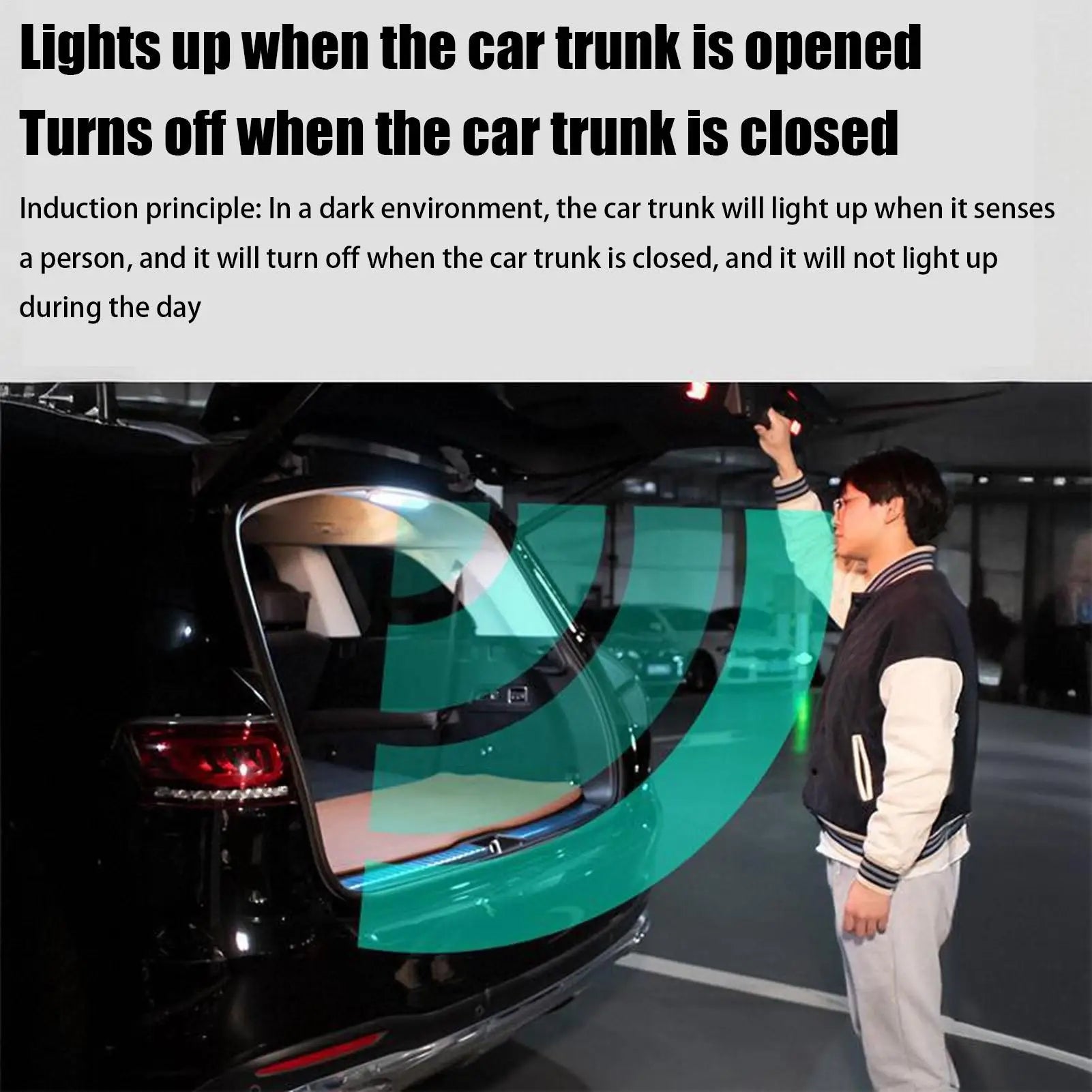 Car Trunk Sensor Light USB Rechargeable LED Magnetic Lamp Auto