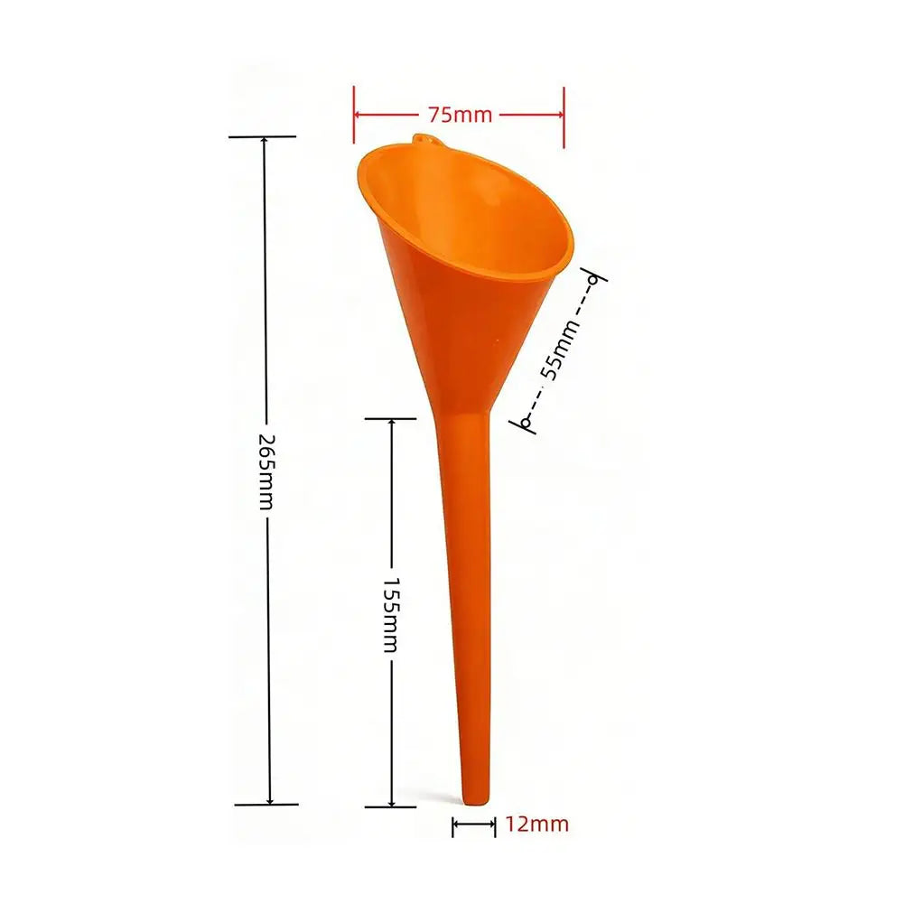 Long Stem Refueling Funnel – Oil, Gas & Fuel for Car & Bike Automotive Funnel Zpaxo Orange S