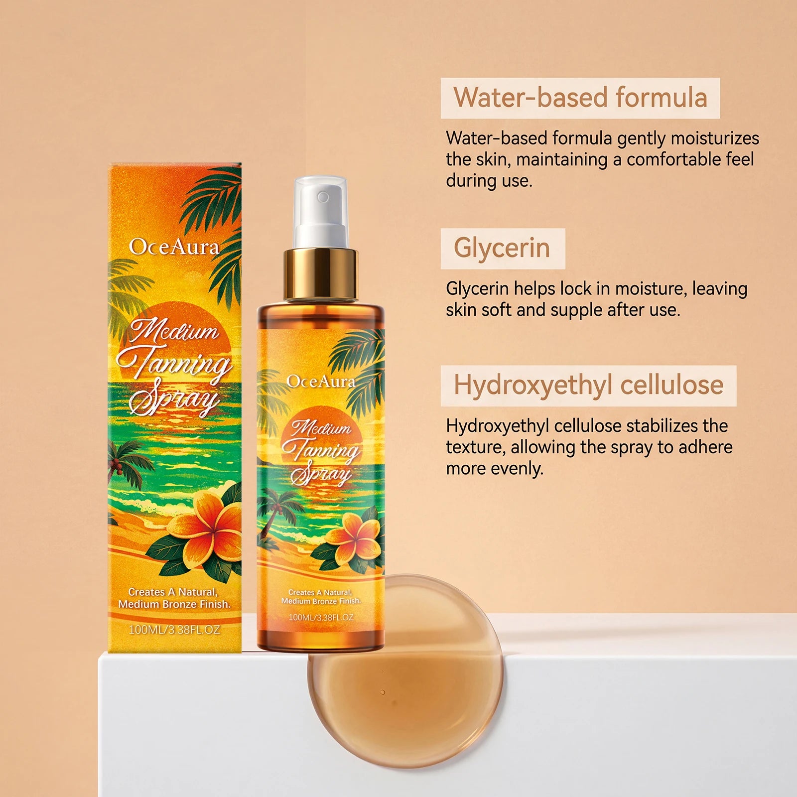 OceAura Self Tanning Spray – Sunless Tanner for Body & Face Self Tanning Spray Zpaxo