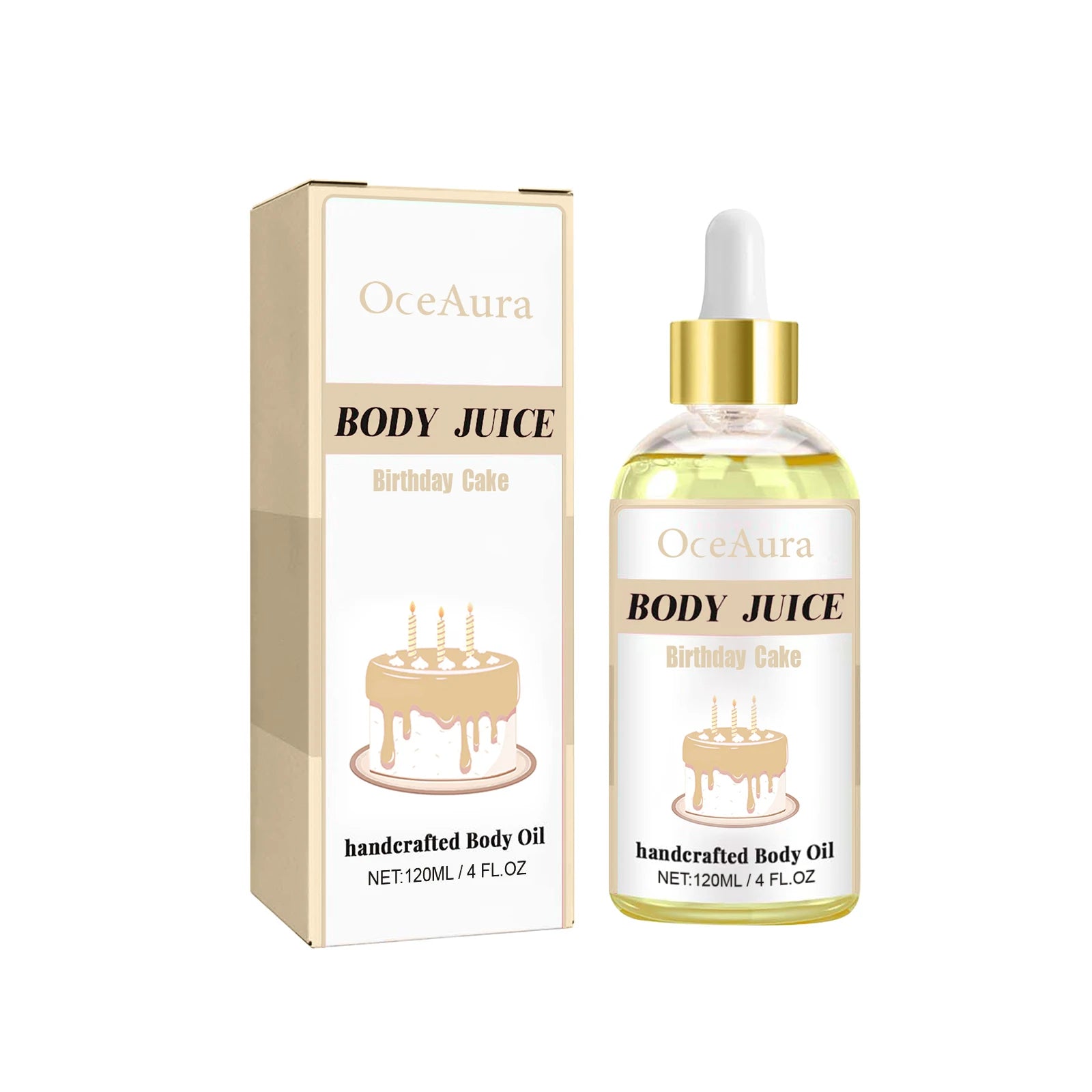 OceAura Sweet Fragrance Body Oil – Moisturizing & Nourishing Fragrance Body Oil Zpaxo Birthday cake