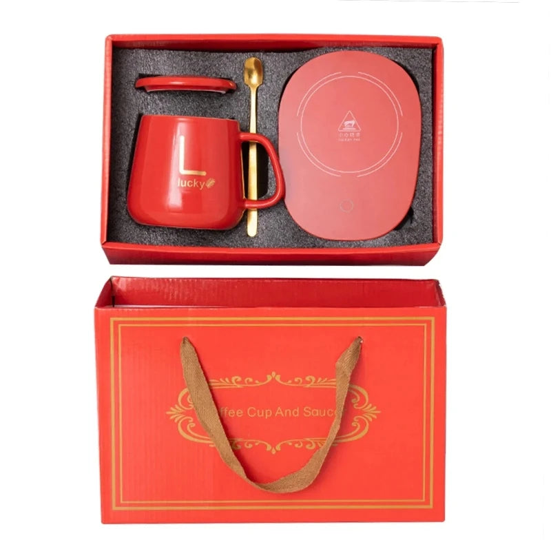 Smart Self-heating Cup 55 C Constant Temperature Box Mug Spoon Zpaxo 301-400ml B