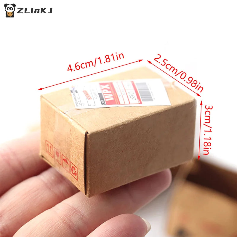 ▶5Pcs/set Mini Carton Express Carton 1:12 Dollhouse Miniature Express Box Decor Toy Zpaxo