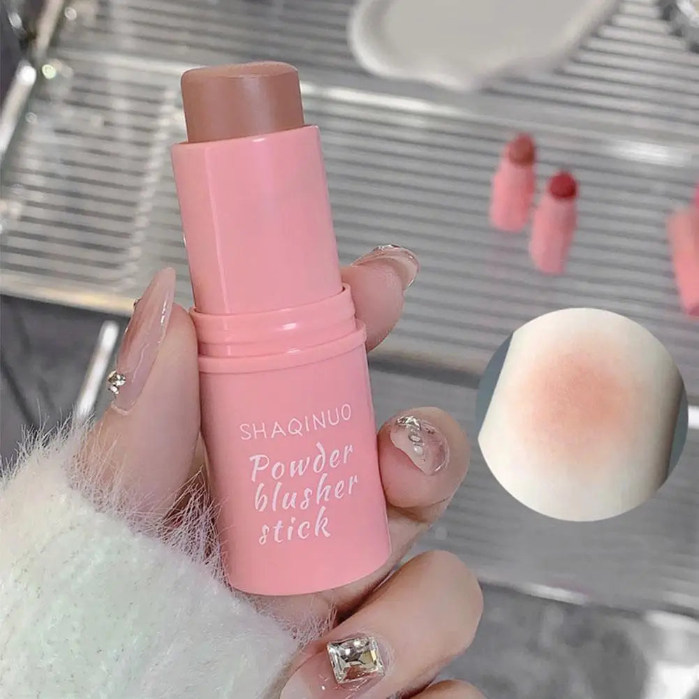Dual-Use Blush & Lip Gloss Stick – Waterproof Powder Blusher Blush & Lip Stick Zpaxo