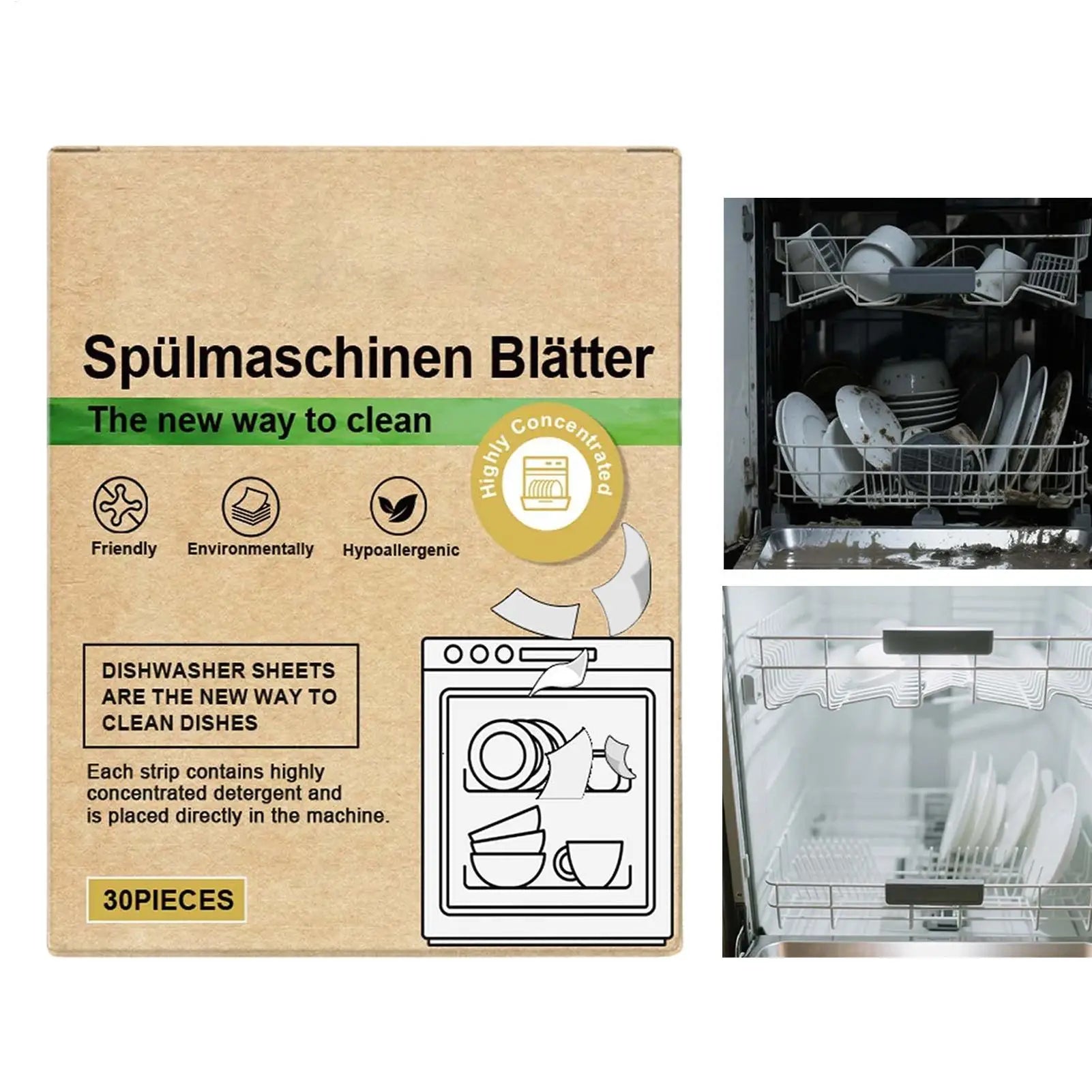 Eco-friendly Dishwasher Detergent Sheets Natural Cleaning Strips