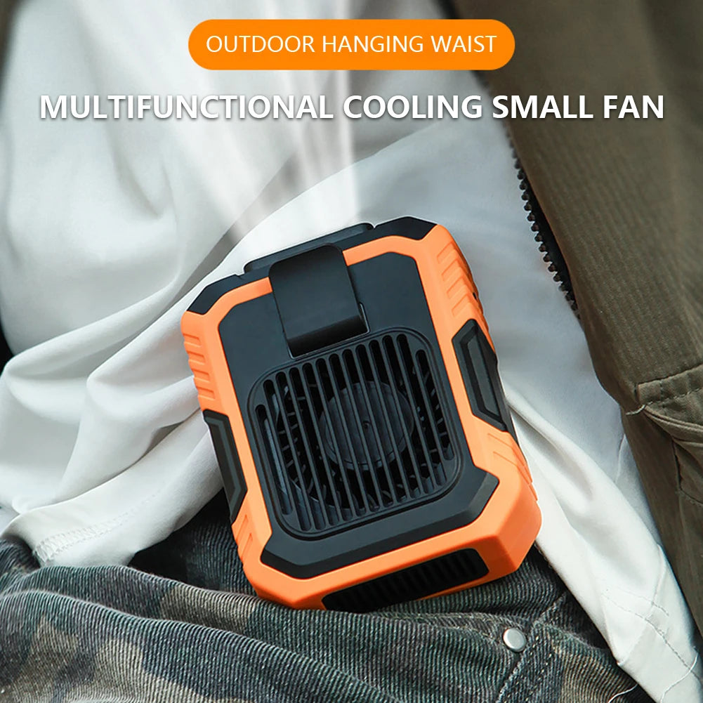 Portable Belt Fan 3 Speed 4000mAh Hands-free Fan USB Rechargeable Cooling Waist Fan Emergency Mobile Power Bladeless for Outdoor Zpaxo